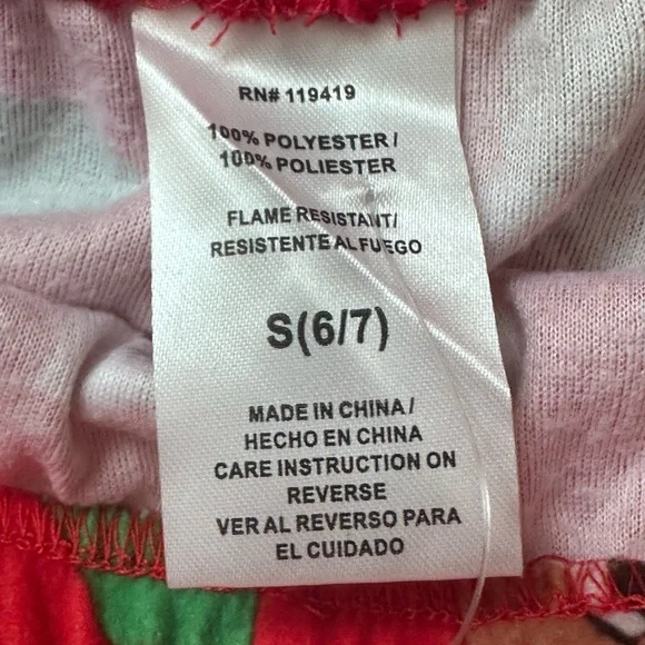 Rudolph the Red Nosed Reindeer Christmas Kids 2 Piece Pajama Set S 6/7 New - Picture 5 of 6